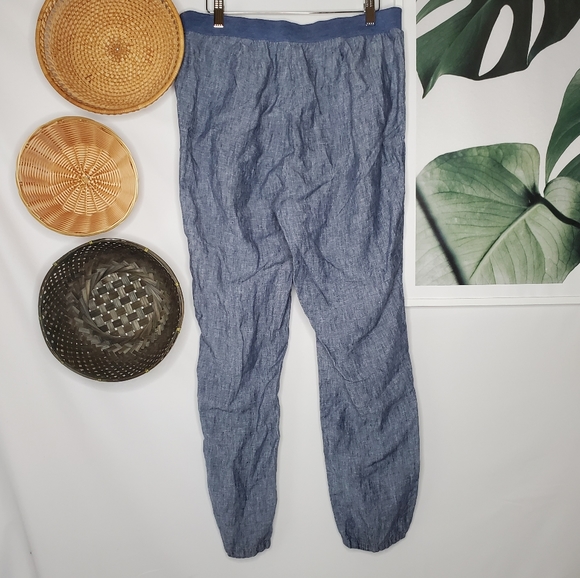 J. Jill Love Linen Chambray Joggers Pants Blue S - Picture 4 of 5